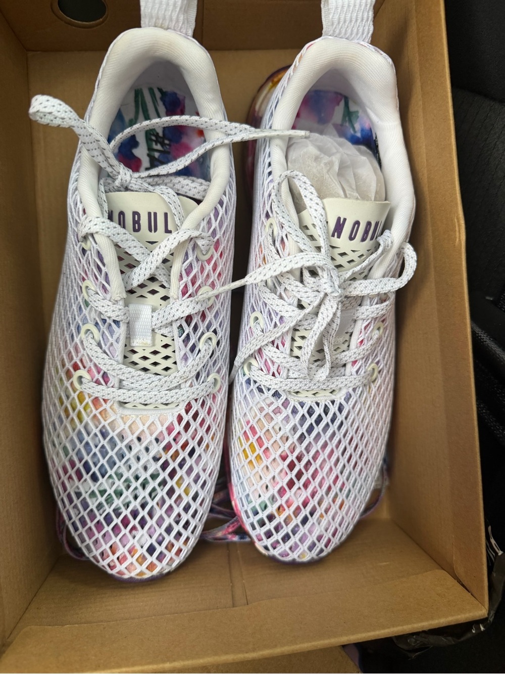 NOBULL White Mesh Trainers with Multicolor Floral-Outsole - Picture 2 of 3
